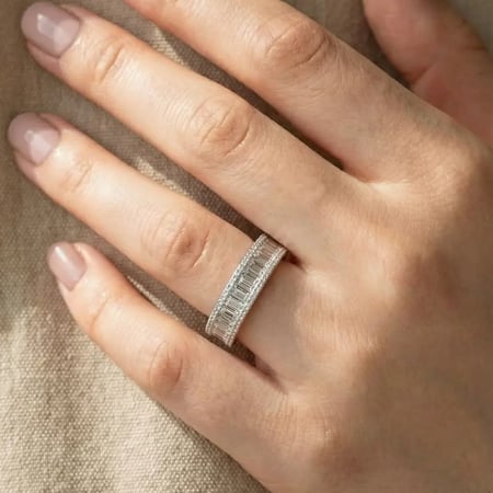 [RJ013] خاتم فضة فاخر مزين بحجر الزركون