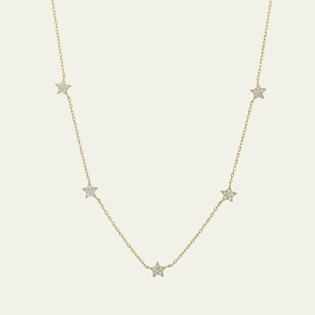 [N052] سلسال نجوم من الفضة الخالصة مزين بالزركون