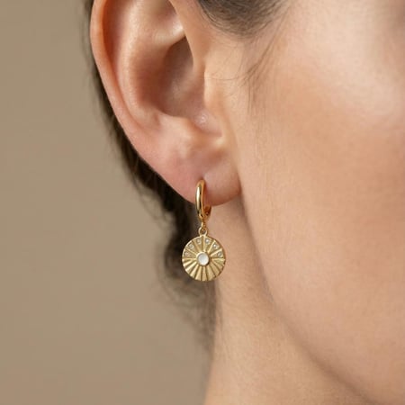 [E002] حلق من الفضة مطلي بالذهب