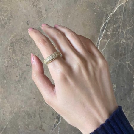 [R005] خاتم فضة عيار 925 مطلي بالذهب ومزين بالزركون