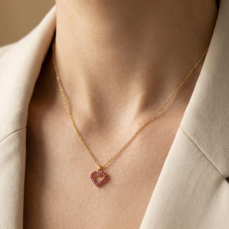 [N011] سلسال فضة شكل قلب