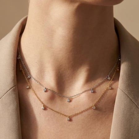 [N001] تشوكر 7 احجار سوليتير