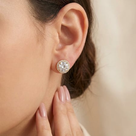 [E012] حلق دائري مطلي بالذهب