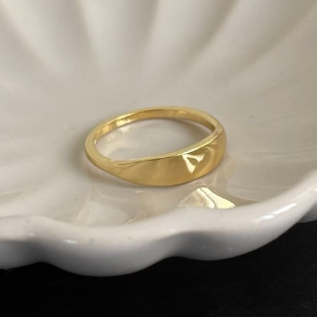 [R024] خاتم فضة مطلي بالذهب