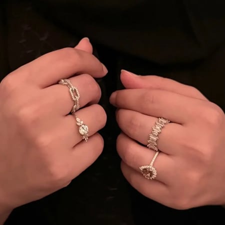 [RJ017] خاتم فضة مزين بالزركون