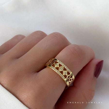 [R019] خاتم مطلي ذهب