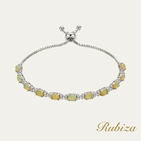 [RJ021] سوار مزين بحجر الأوبال