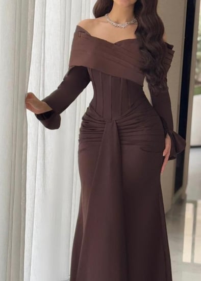 فستان سهره ناعم بالون البني