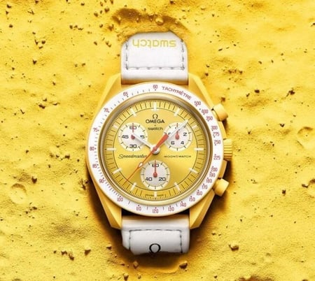 ساعة اوميغا سواتش اصفر