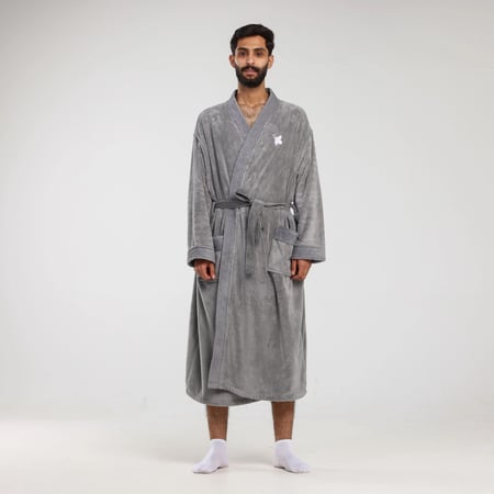 روب شاور رمادي غامق