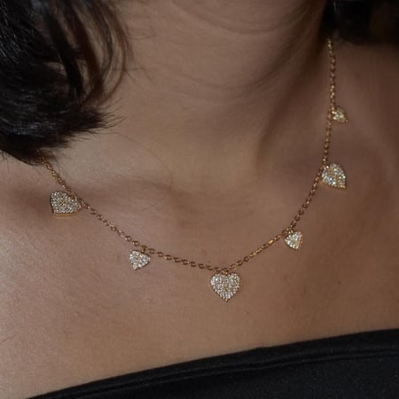 Multiple heart necklace
