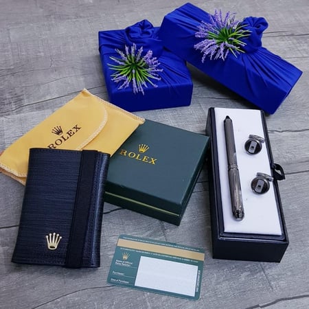 طقم رولكس رجالي  قلم وكبك وبوك مع التغليف