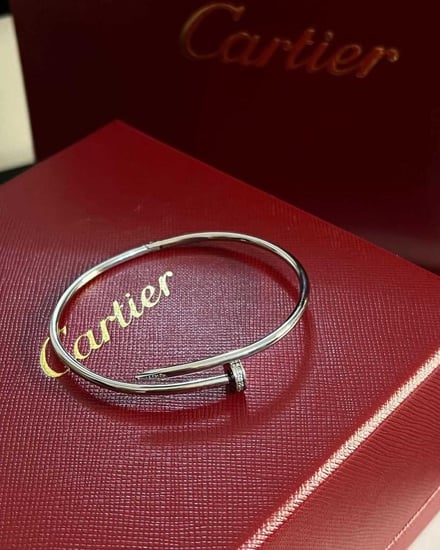 اسوارة كارتير فضي شكل المسمار مع الملحقات