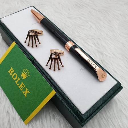 طقم قلم وكبكات رولكس مع الملحقات