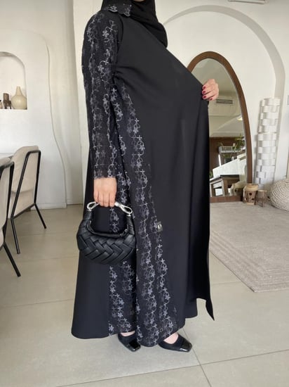 نص كلوش مع راكة ( أسود ورمادي)