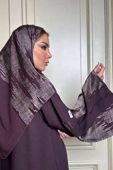 نص كلوش مزينه بالحرير والشيفون