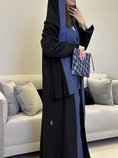 جوخ نص كلوش مع جينز من الأمام