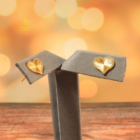 حلق ذهب تصميم قلب عيار 21