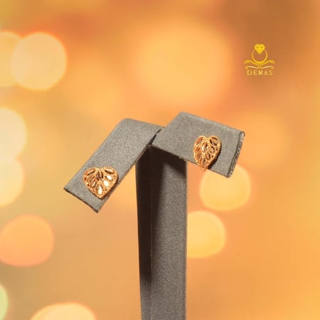 حلق ذهب تصميم قلب عيار 21