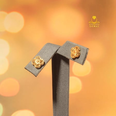 حلق ذهب تصميم VCA عيار 21