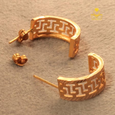 حلق ذهب تصميم فرزاتشي عيار 18