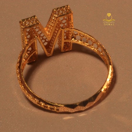 خاتم ذهب بحرفك عيار 21