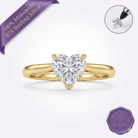Love heart gold ring