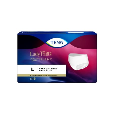 تينا بانت بلس للسيدات 16 قطعة-TENA LADY PANTS DISC PLUS L 16