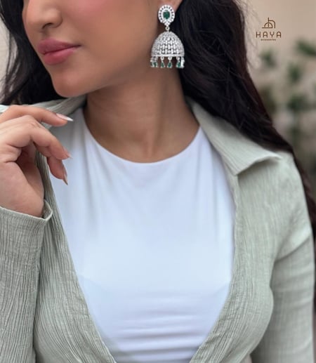 حلق فاخر زريكون مطلي