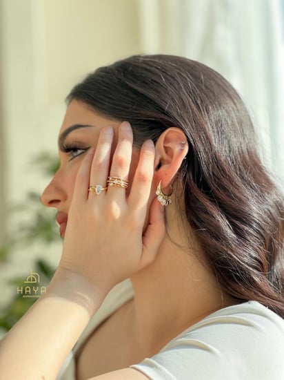 حلق وخواتم مطلية ورائعة