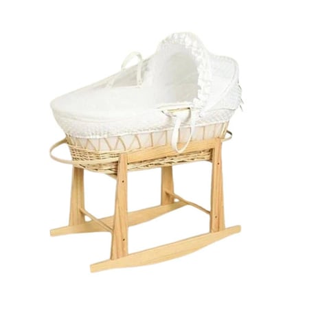 سرير أطفال حديث الولادة و قاعدة هزاز خشبية  للمواليد-متجر اقتناء