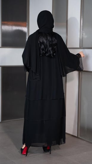 عباية شيفون سادة طبقات