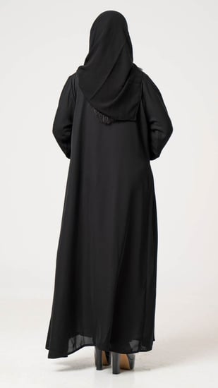 عباية بياقه رسمية وكسرات جانبية