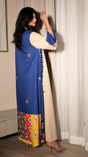 جلابية سكري بتطريز ازرق