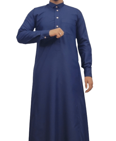 ثوب كحلي زرار ظاهر كبك قلاب رجالي