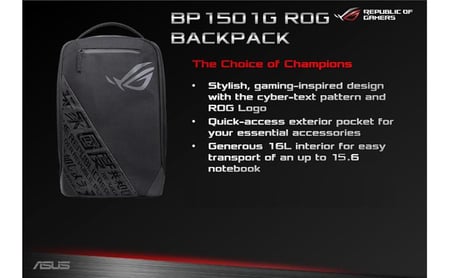 شنطة ظهر Asus ROG Ranger BP1501G – مقاس 17 بوصة – أسود/رمادي
