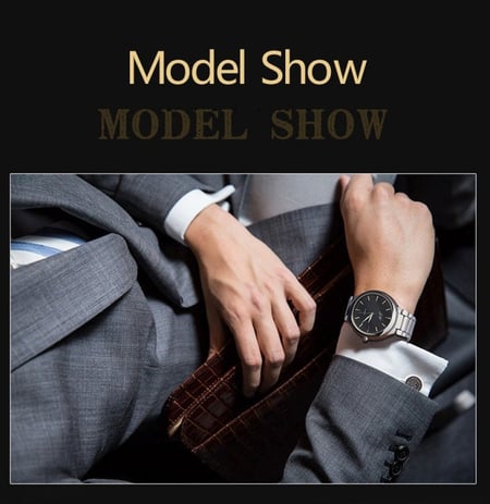 ساعة رجالي مع ولاعة الكترونية قابلة للشحن بسير معدني قابل للتعديل لون ذهبي