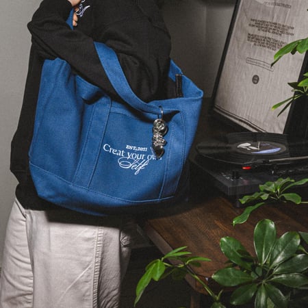 create your own self tote bag-navy