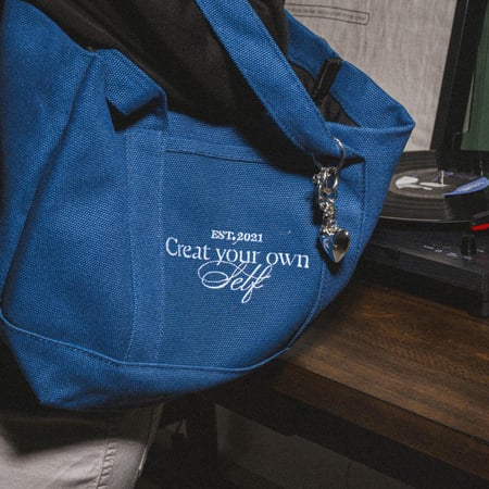 create your own self tote bag-navy
