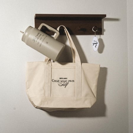 create your own self tote bag - begie
