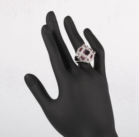 خاتم نسائي مطلي بالفضة ومزين بالزركون الكوبي مقاس 8 أمريكي