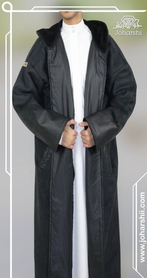 فروة رجالية شتوية بتصميم الجلد في الكم - فروة رجالي