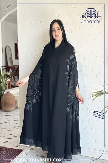 عباية قطرية سوداء بويه مع كرستال سهره