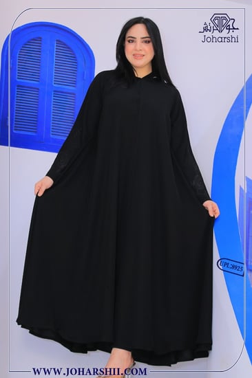 عبايه كتان اسود