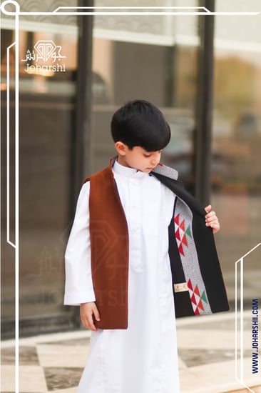 سديري اطفال شتوي دبل فيس سدو اسود مع جملي - متجر جوهرتش