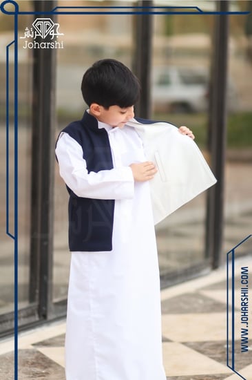 سديري اطفال شتوي دبل فيس كحلي مع ابيض - متجر جوهرتش