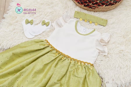 فستان سكري مع اخضر انيق