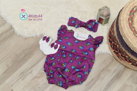 طقم افرول مع شراب واكسسوار الشعر -متوفر بعدة الوان