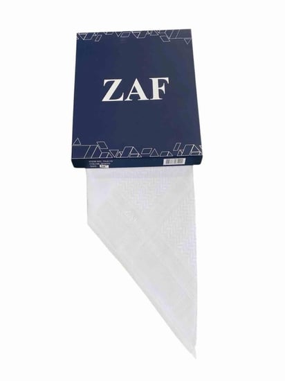 شماغ ZAFرجالي ابيض ناصع