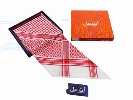 شماغ أشبيل أحمر فاتح